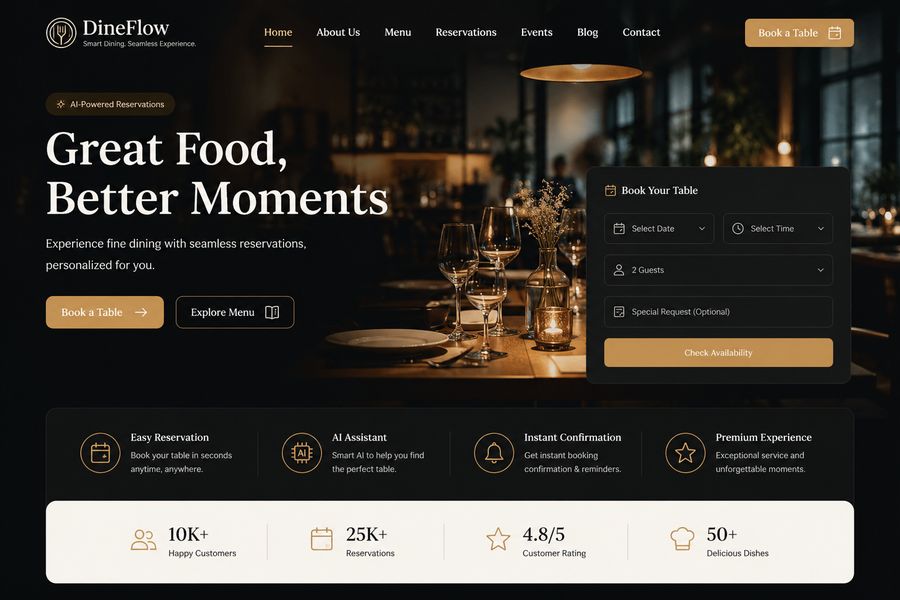 Restaurant homepage