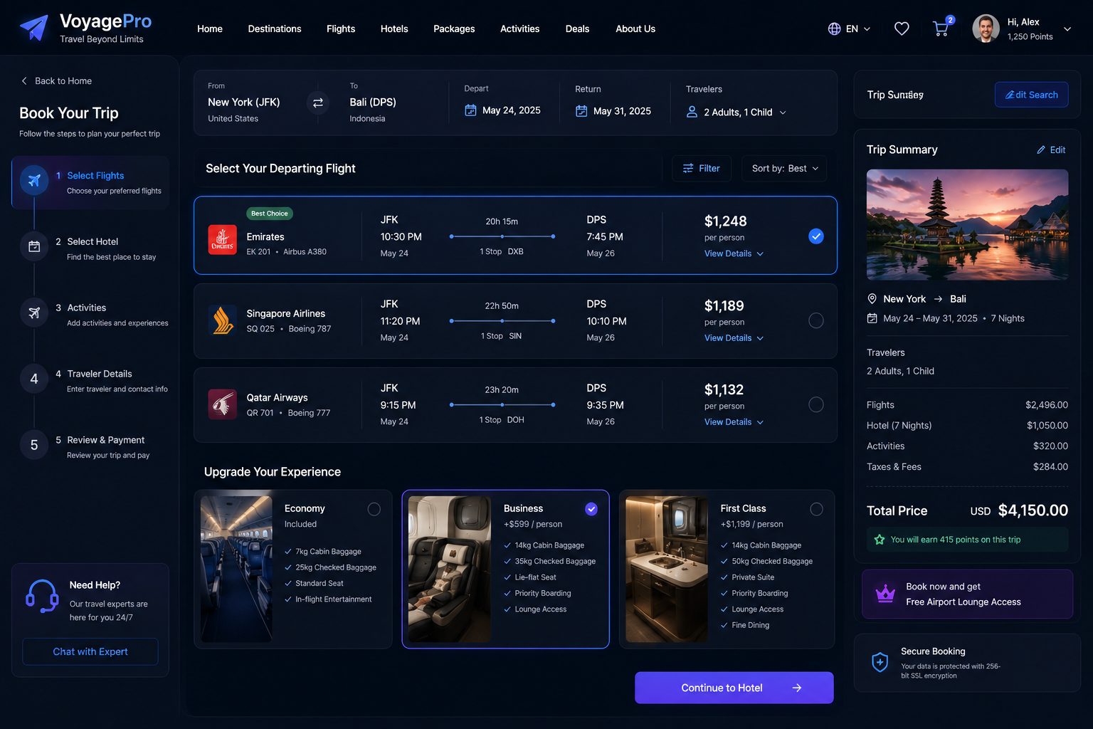 VoyagePro interface